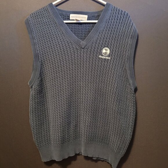 Vintage Pebble Beach Collection Sweater Vest Large Navy Blue Korea Chest Logo - Picture 5 of 6